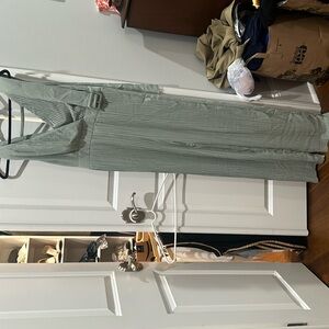 Nice sage chiffon jumpsuit with belt